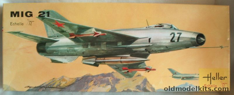 Heller 1/72 Mikoyan-Gurevich Mig-21 (early) Fishbed With Lapel Pin and Glue, L252 plastic model kit